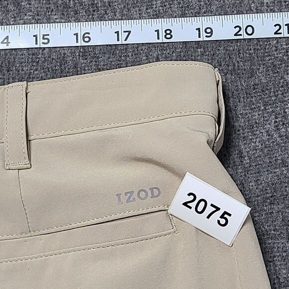 Izod Golf Mens Pants 38x32 Beige Performance Elastic Waist Athletic Golf Slacks - Picture 9 of 9